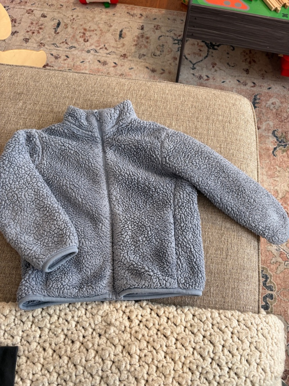 Uniqlo Light Blue Sherpa Full-Zip Jacket